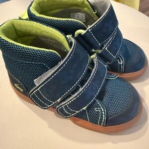 See Kai Run Navy and Lime High-Top Sneakers with Double Straps